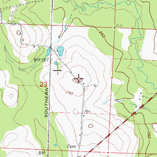 Topographic Map of Robertson School (historical), AR