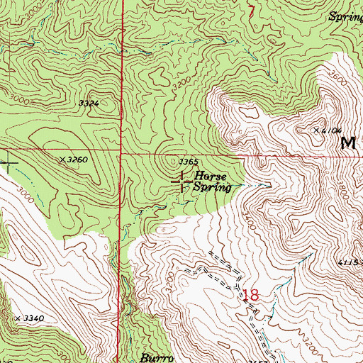 Topographic Map of Horse Spring, AZ