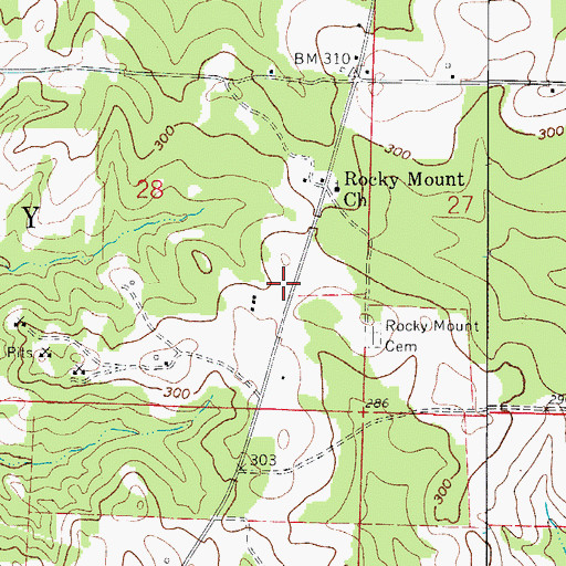 Topographic Map of Smithland, AR