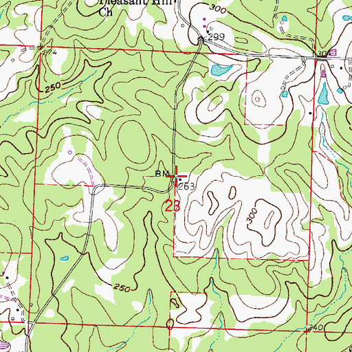 Topographic Map of Lone Beach School (historical), AR