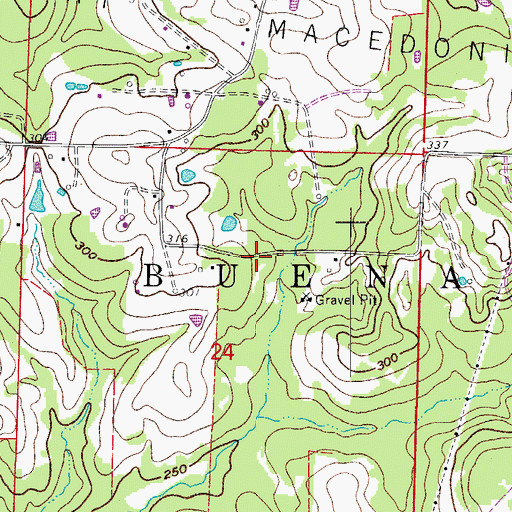 Topographic Map of Barges Chapel (historical), AR