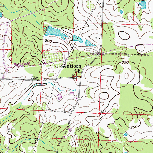Topographic Map of Antioch School (historical), AR