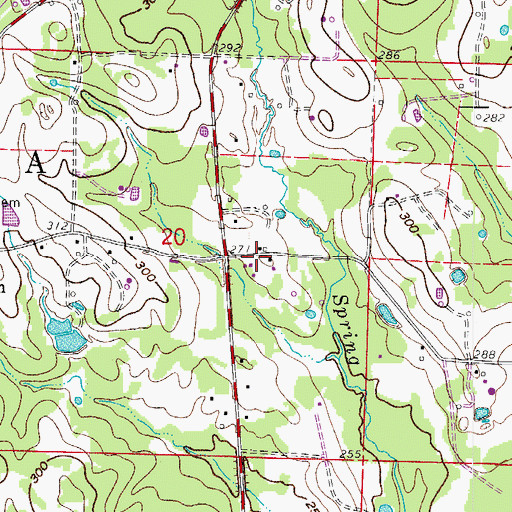 Topographic Map of Buena Vista School (historical), AR