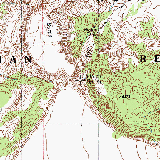 Topographic Map of Horse Spring, AZ