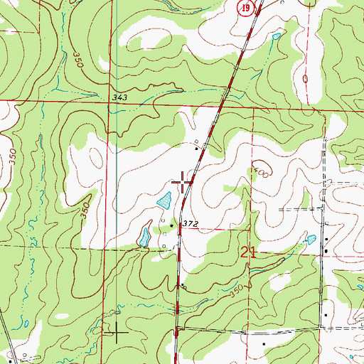 Topographic Map of Coopers School (historical), AR