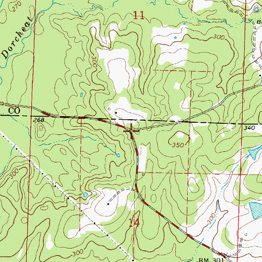 Topographic Map of Hickory Hill Church (historical), AR