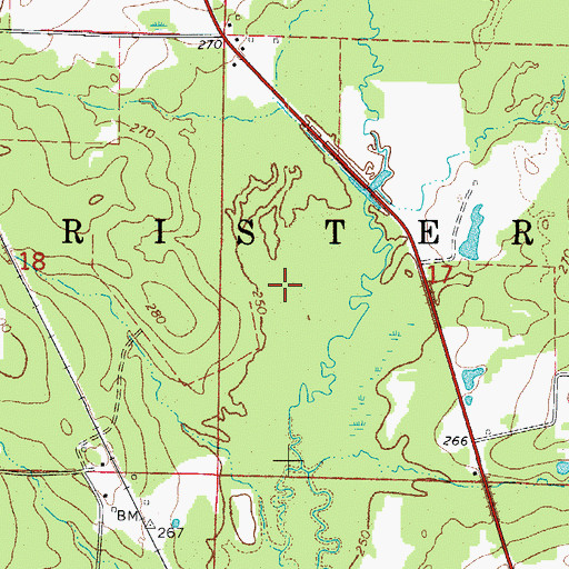 Topographic Map of Township of Brister (historical), AR