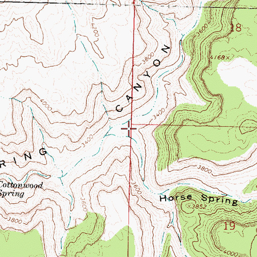 Topographic Map of Horse Spring Canyon, AZ