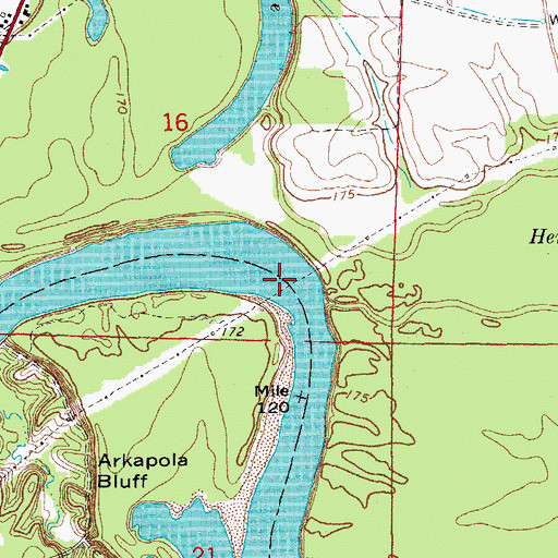 Topographic Map of Berden Slough Bend, AR