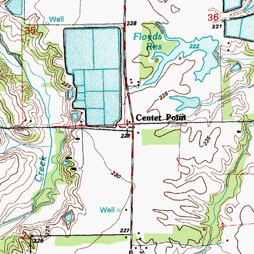 Topographic Map of Center Point School (historical), AR