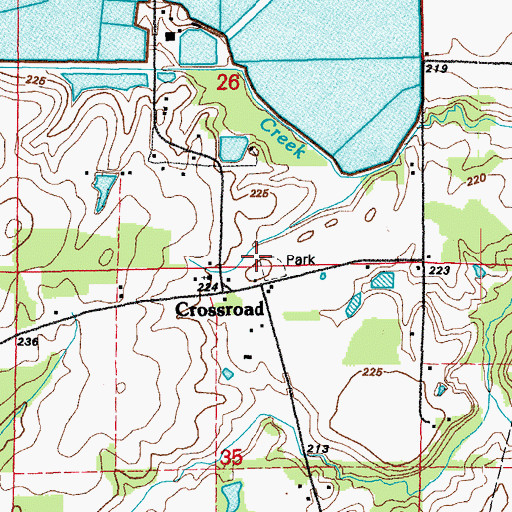Topographic Map of Cross Roads Church (historical), AR