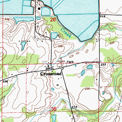 Topographic Map of Cross Roads School (historical), AR