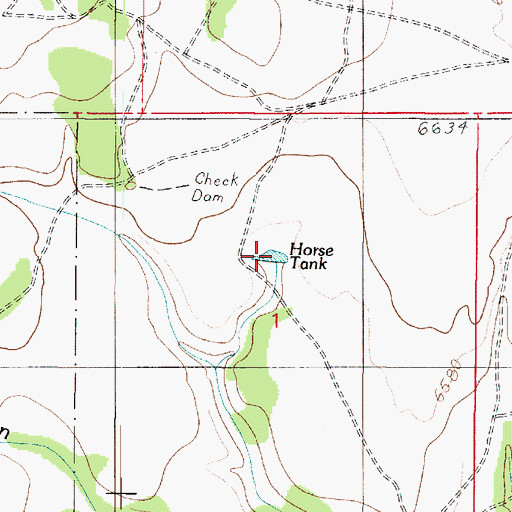 Topographic Map of Horse Tank, AZ