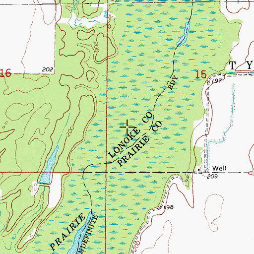 Topographic Map of Gum Swamp, AR