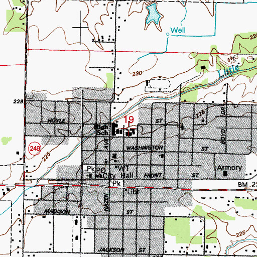 Topographic Map of Hazen Elementary School, AR