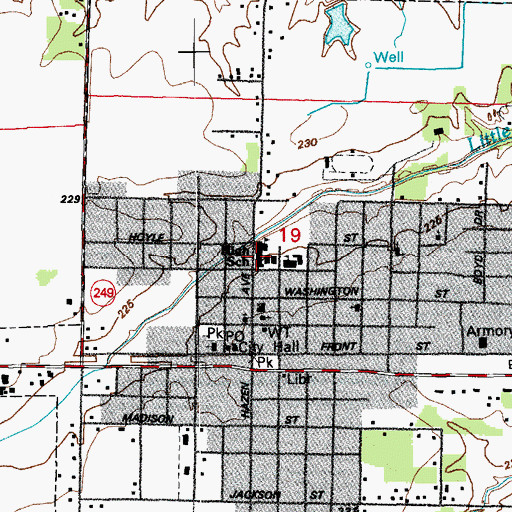 Topographic Map of Hazen High School, AR