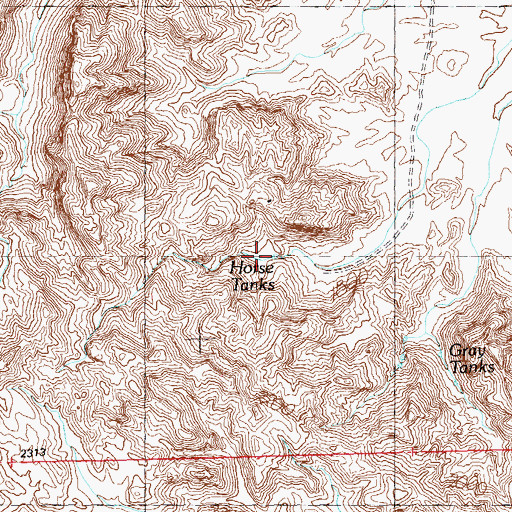 Topographic Map of Horse Tanks, AZ