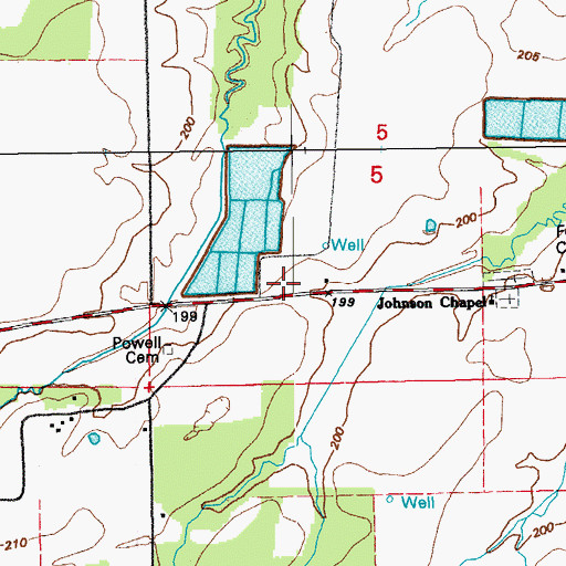 Topographic Map of Johnson Chapel School (historical), AR