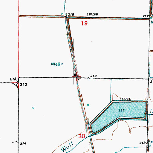 Topographic Map of La Grue (historical), AR