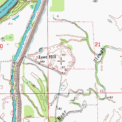 Topographic Map of Lost Hill, AR