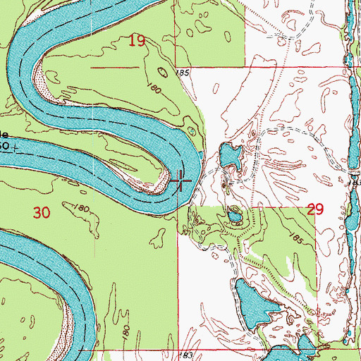 Topographic Map of McCrutchen Bend, AR