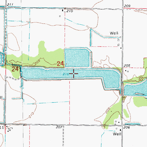 Topographic Map of Menett Reservoir, AR