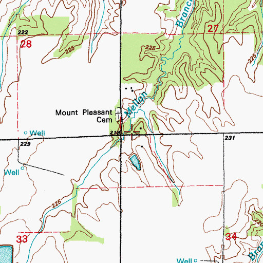 Topographic Map of Mount Pleasant Church (historical), AR