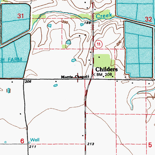 Topographic Map of Oak Prairie School (historical), AR