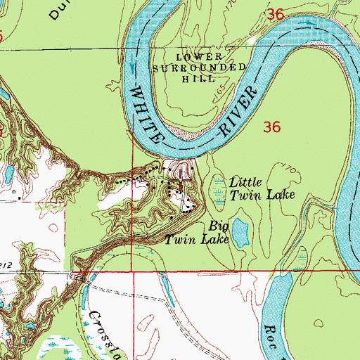 Topographic Map of Peppers Landing, AR