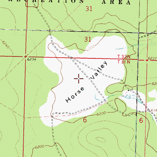 Topographic Map of Horse Valley, AZ