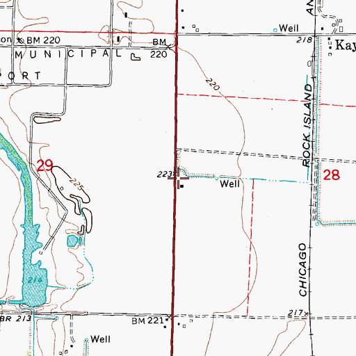 Topographic Map of Pontiac School (historical), AR