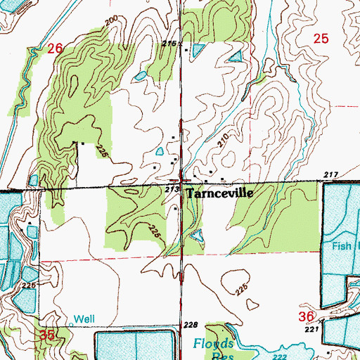 Topographic Map of Tarnceville, AR