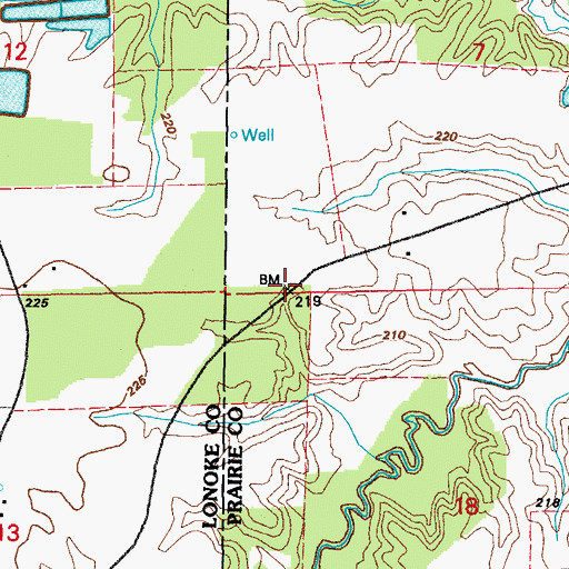 Topographic Map of Uzzett (historical), AR