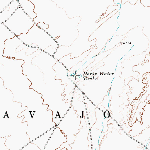 Topographic Map of Horse Water Tanks, AZ