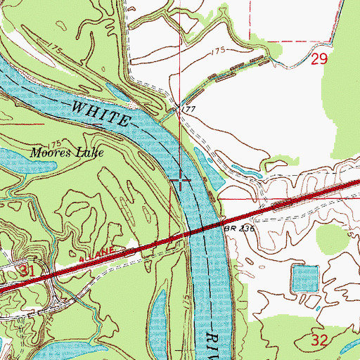 Topographic Map of Webb Lake Bend, AR