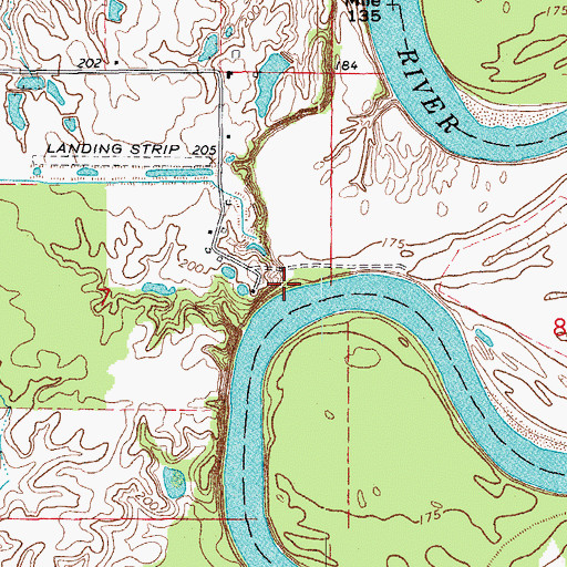 Topographic Map of Weeks Landing, AR