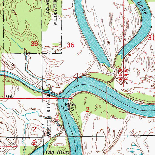 Topographic Map of White Bluff, AR