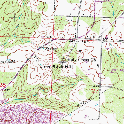 Topographic Map of Catholic Cemetery, AR