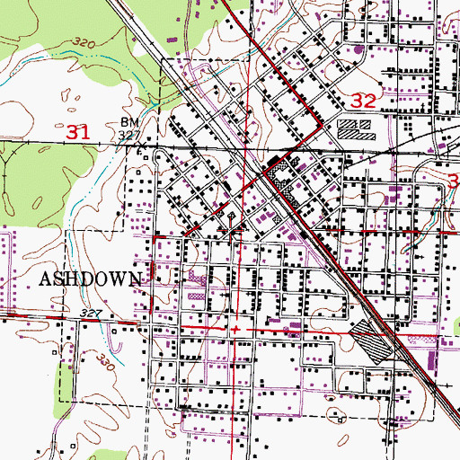 Topographic Map of Central Baptist Church, AR