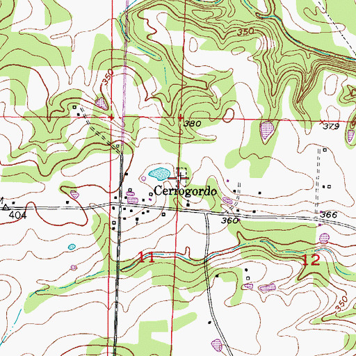Topographic Map of Cerrogordo Cemetery, AR