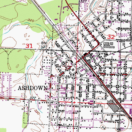 Topographic Map of Church of Christ, AR