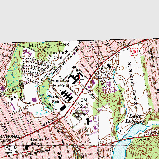 Topographic Map of Vibra Hospital, MA