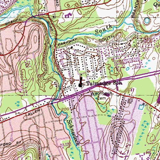 Topographic Map of Arthur T Talmadge School, MA