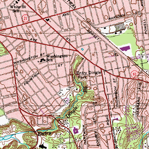 Topographic Map of Entry Dingle Park, MA