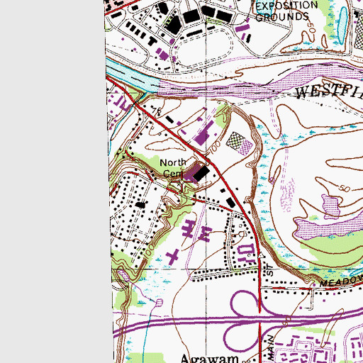 Topographic Map of Old North Burying Ground, MA