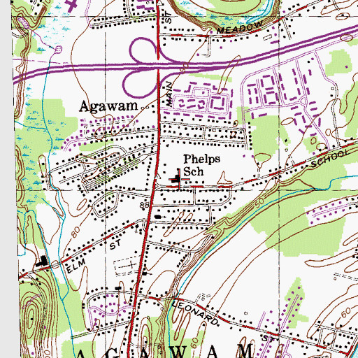 Topographic Map of Benjamin J Phelps School, MA