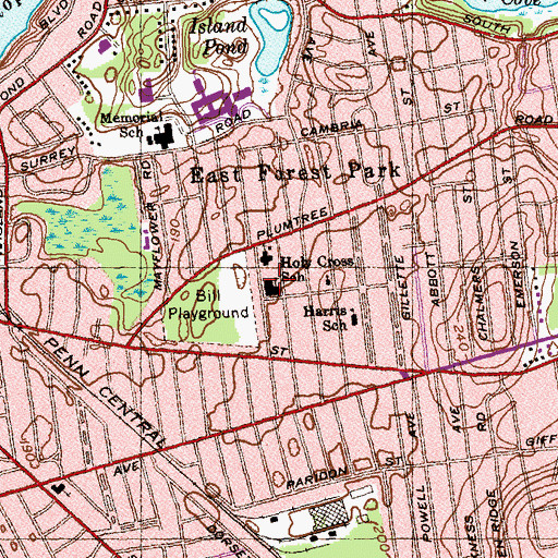 Topographic Map of Holy Cross School, MA