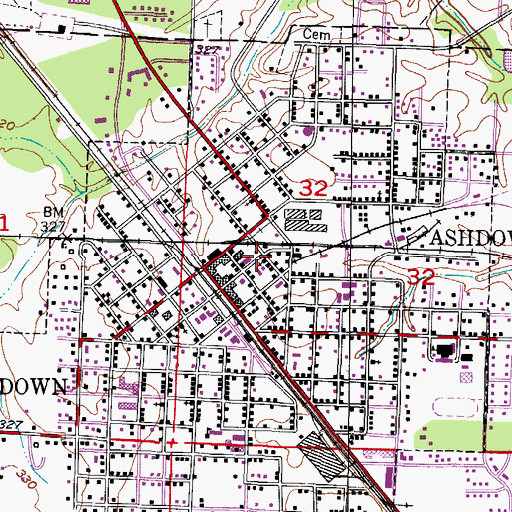 Topographic Map of First United Methodist Church, AR