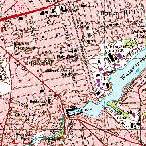 Topographic Map of Bridge Academy/Martin Luther King Academy, MA