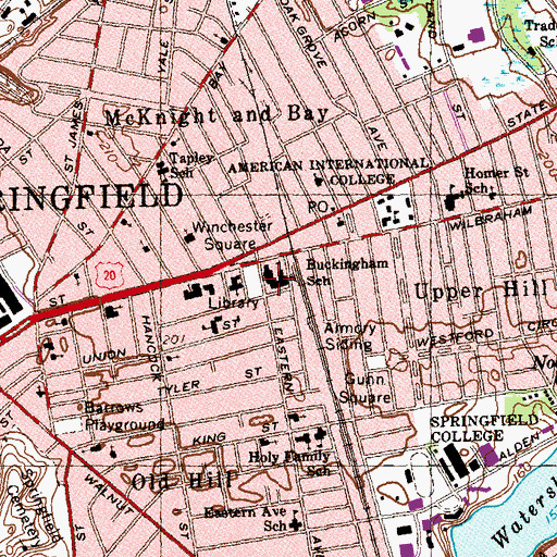 Topographic Map of Buckingham School, MA
